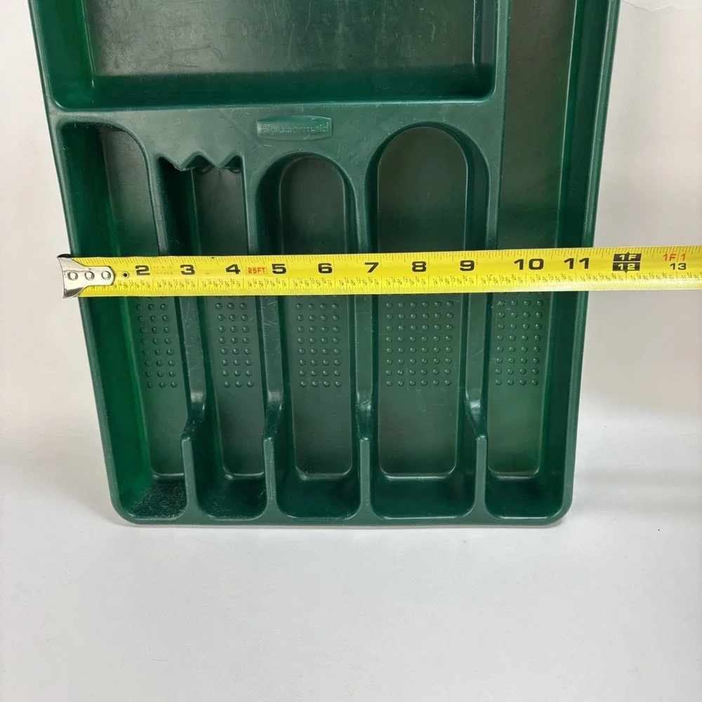 Vintage Rubbermaid Silverware Flatware Storage Tray Organizer #2925 Dark Green